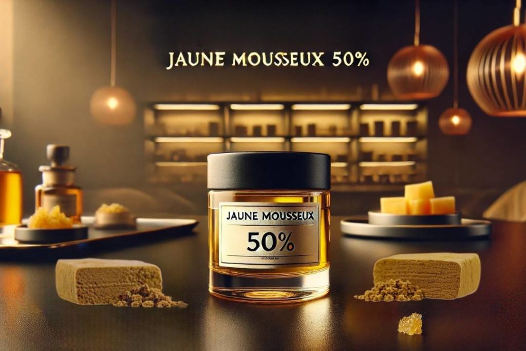 image mettant en valeur Des résines puissantes Jaune Mousseux 50%, présentant un produit de haute qualité dans une ambiance luxueuse et sophistiquée.