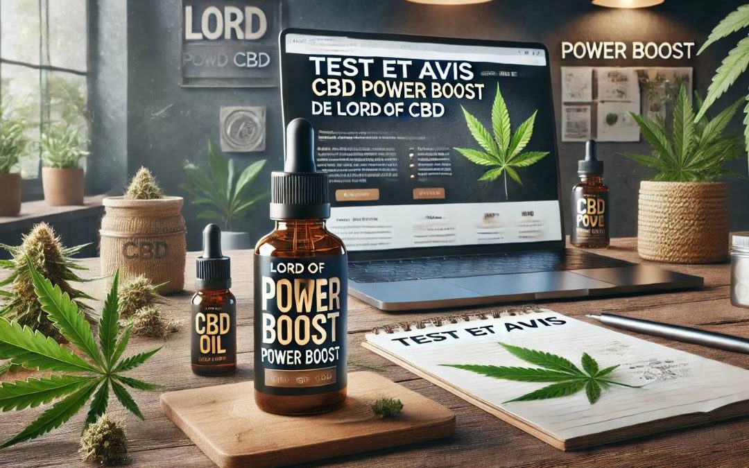 image représentant le Test et avis CBD Power Boost de Lord Of CBD, mettant en avant le produit dans un cadre professionnel et naturel